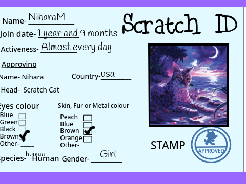 NiharaM's Scratch ID