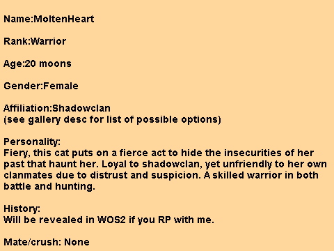 Warriors original series- 2 RP (MoltenHeart)