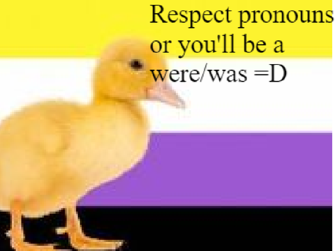 Respect pronouns =D 