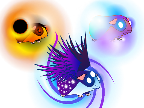 Galaxy, Nebula and Black Hole