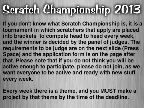 Scratch Championship 2013! :D NO MORE ENTRIES!