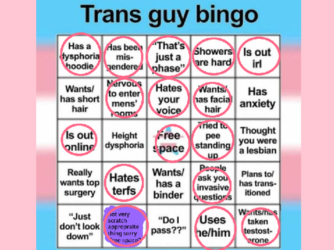 trans masc bingo