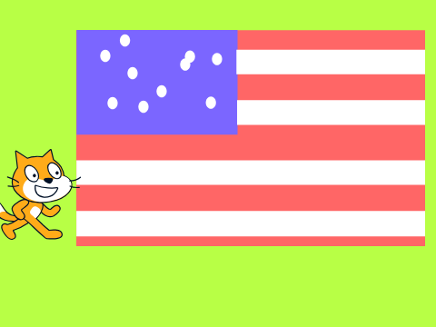 Scratch Cat's American flag