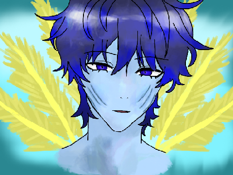 Fish boy drawing