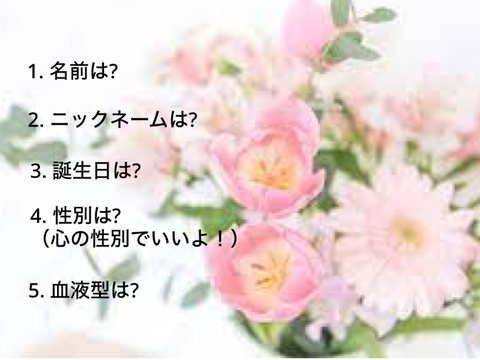 ネタ切れなのであなたに100の質問！