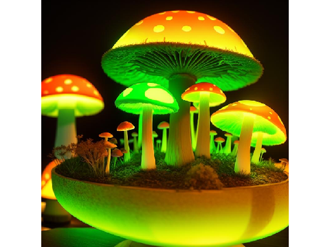 13 AI generated mushroom backgrounds