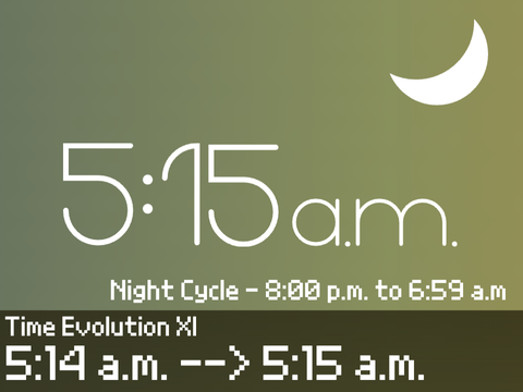 Time Evolution XI | 5:14 a.m. → 5:15 a.m.