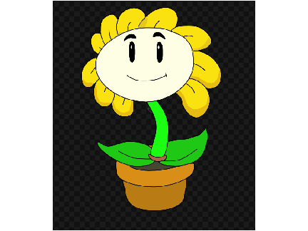 An evil talking flower in a pot
