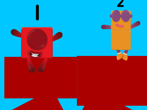 One and Two's first dance lesson. - Numberblocks