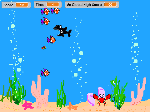 Sharky with global high score