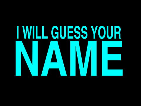 I WILL GUESS YOUR NAME
