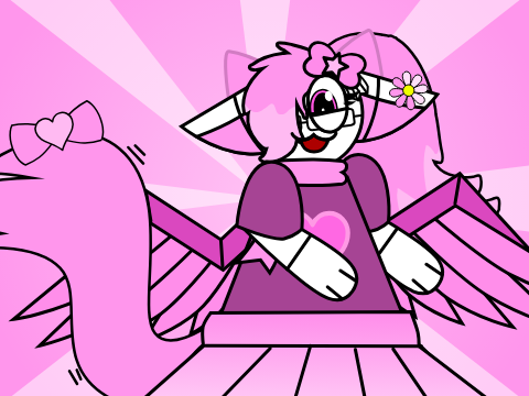 @-TheKittyInPink wiggling his tail