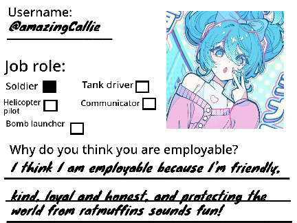 Ratmuffin Army Employment Form 