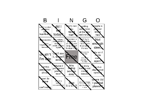 ADHD bingo because I got diagnosed and I'm goofy remix