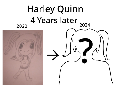 Harley Quinn drawing 4 years later + Vote