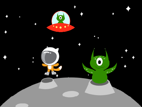 Scratch Cat Greetings from Outer Space! 