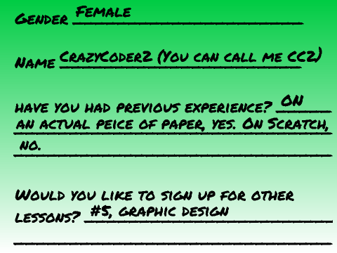 Drawing Class Sign Up | CrazyCoder2