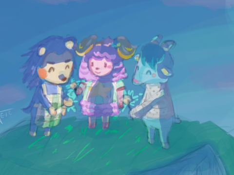 animal crossing collab entry || “sparklers under the night sky”