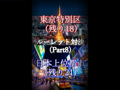 【Part8】東京特別区vs日本上位都市　都市対決・都市比較・強さ比べ・地理系・ルーレット