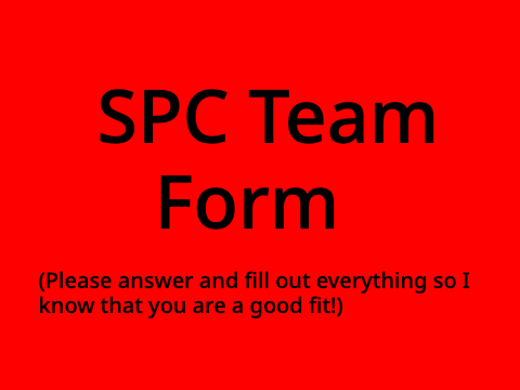 SPC Team Form 4 artist