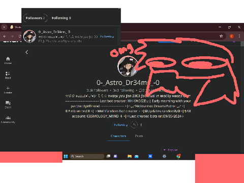 me after one of my fav makers on c.ai follow me: