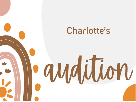 my audition: beneath the canopy