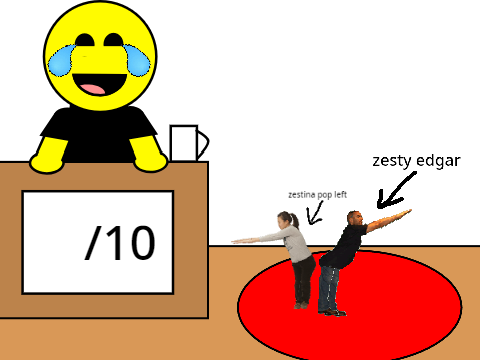 zesty edgar and zestina pop left