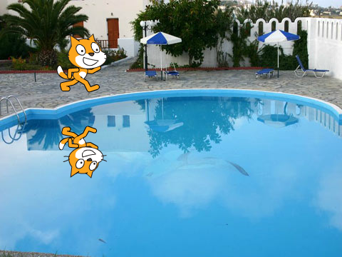 Scratch Cat At The Pool 0.0