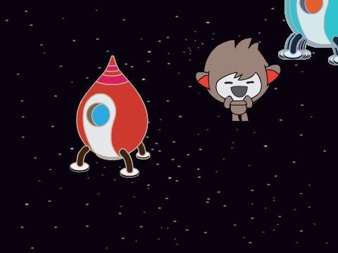 nano and the space ship are changing colurs!!!