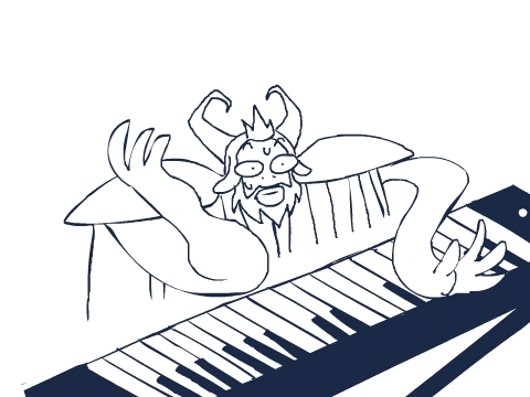 How King Sans plays "SANS" on the piano...