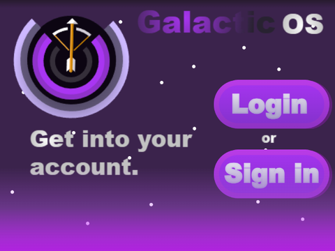 Galactic OS Login page