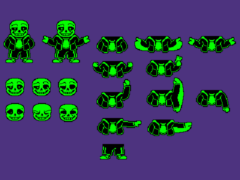 Green sans sprite sheet