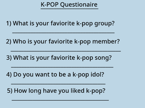 K-POP Questionnaire 