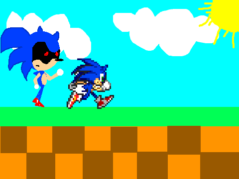 add yourself running away from sonic.exe