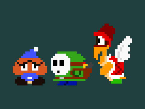 8-bit Mario Sprites - The Elite Trio