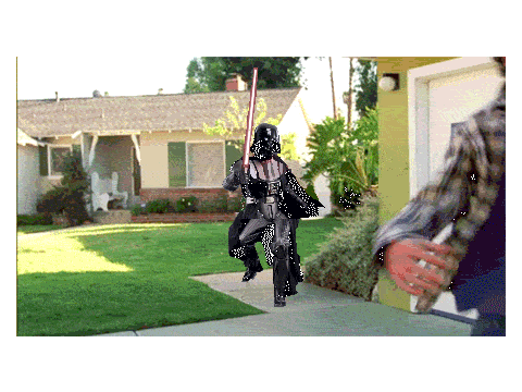 Darth Vader spazzes while I play unfitting music!