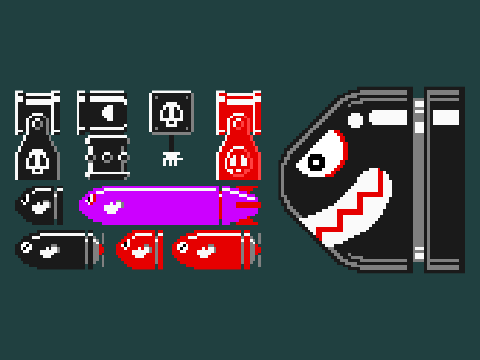 8-bit Mario Sprites - Bullet Bill (and Company)