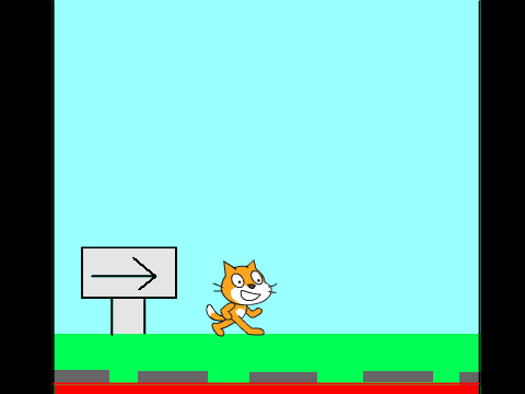 横スクロールアクションゲームの例