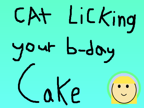 SSA cat licking your B-day cake