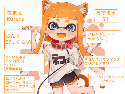 スプラ　自己紹介カード‼　byるま