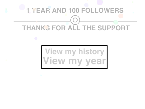 1 year plus 100 followers!