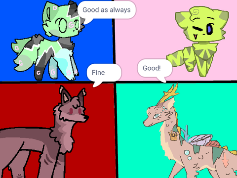 My Ocs being silly on a video call