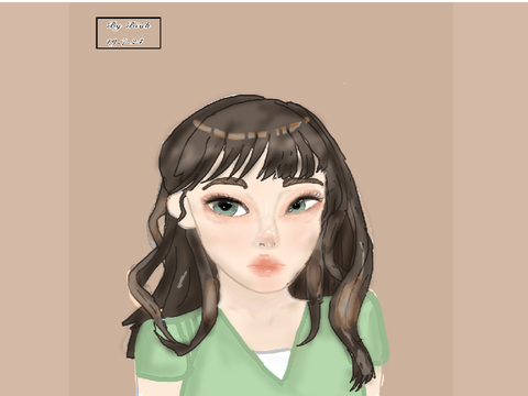Digital art of Korean girl