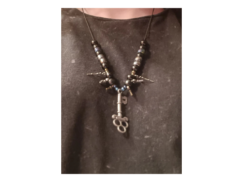 cool kinda Gothic necklace I made using really old metal stuff I found