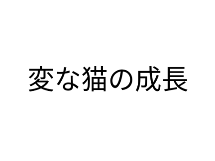 変な猫の成長