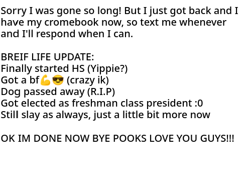 GUYS! IM STILL ALIVE