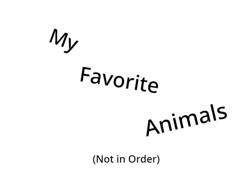My Favorite Animals!