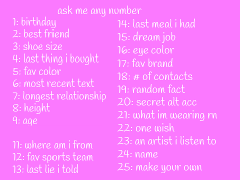 ask me any number(yall can ask one's not on here!) remix