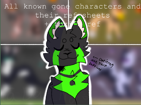 All known gone character ref sheets + toxi’s ref :]