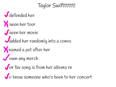 Taylor Swift Tally Marks <3
